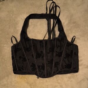 Black Floral Women's Shapewear Corset